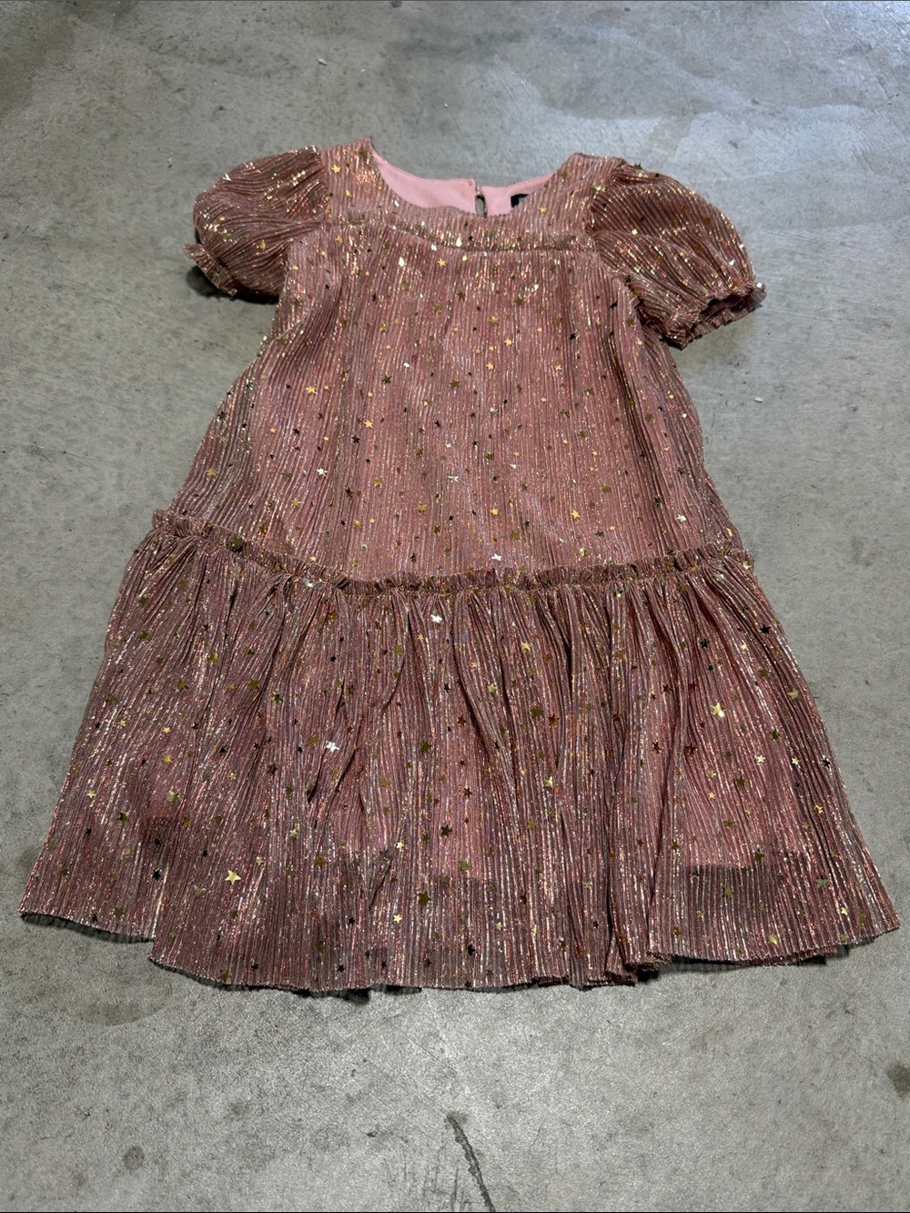 Zunie Pink Metallic Star Accent Dress Top